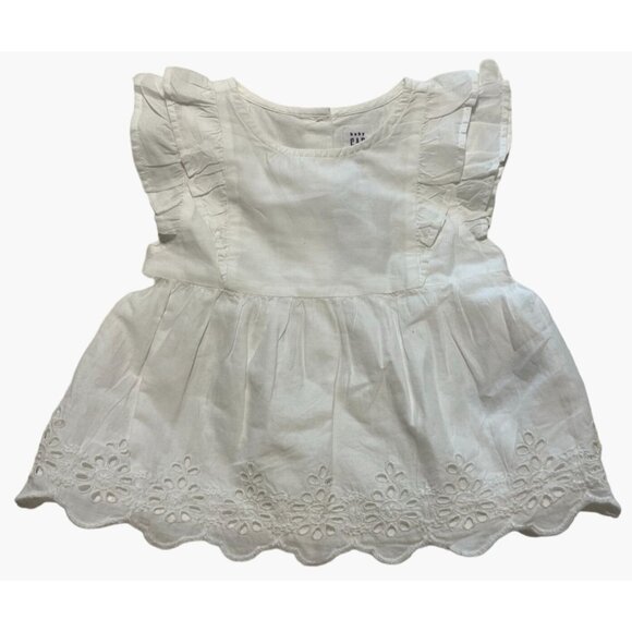 Baby GAP Toddler Girls Size 3 Flutter Sleeve Eyelet Babydoll New with Tags Clean - Picture 1 of 3